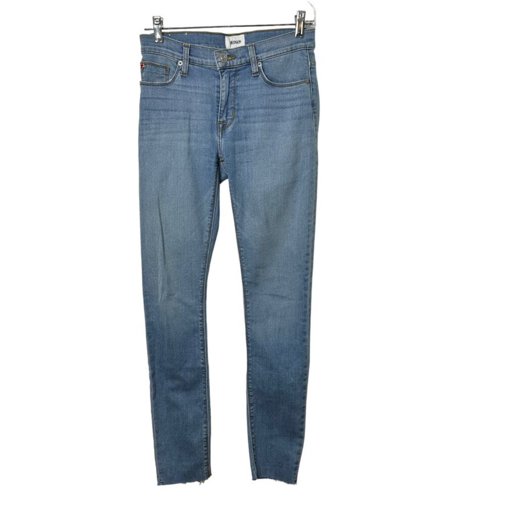 Hudson Midrise NATALIE Super Skinny Jeans Women's 25 Light Rinse Raw Hem